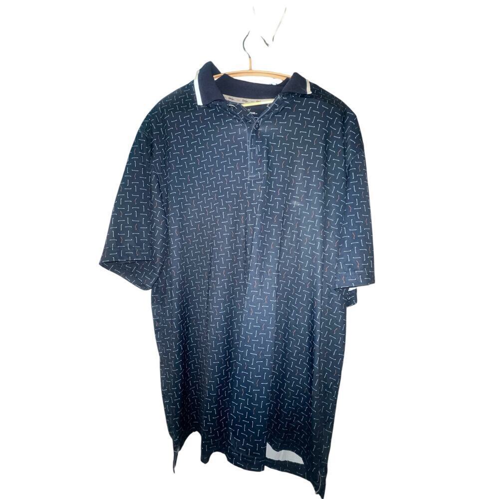 Walter Hagen Performance Polo Short Sleeve Patterned with clubs all over sz: XL